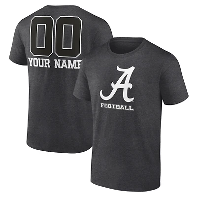 Men's Charcoal Alabama Crimson Tide Personalized Name & Number Monochrome T-Shirt