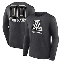 Men's Charcoal Arizona Wildcats Personalized Name & Number Monochrome Long Sleeve T-Shirt