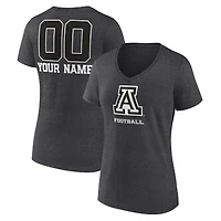 Women's Charcoal Arizona Wildcats Personalized Name & Number Monochrome V-Neck T-Shirt