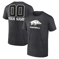 Men's Charcoal Arkansas Razorbacks Personalized Name & Number Monochrome T-Shirt