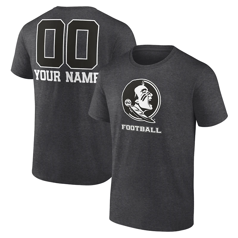 Men's Charcoal Florida State Seminoles Personalized Name & Number Monochrome T-Shirt
