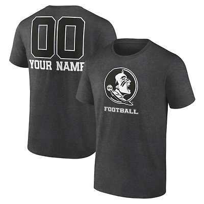 Men's Charcoal Florida State Seminoles Personalized Name & Number Monochrome T-Shirt