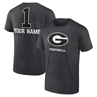 Men's Charcoal Georgia Bulldogs Personalized Any Name Monochrome T-Shirt