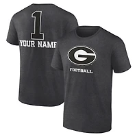 Men's Charcoal Georgia Bulldogs Personalized Any Name Monochrome T-Shirt