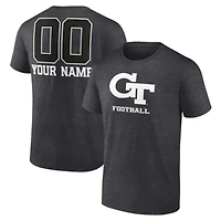 Men's Charcoal Georgia Tech Yellow Jackets Personalized Name & Number Monochrome T-Shirt