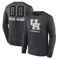 Men's Charcoal Houston Cougars Personalized Name & Number Monochrome Long Sleeve T-Shirt