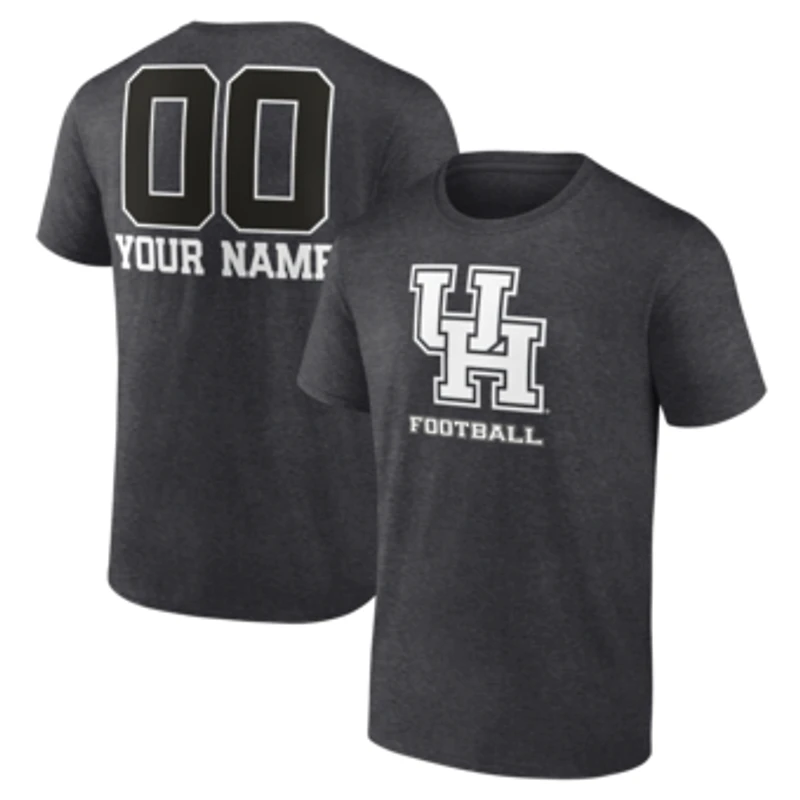 Men's Charcoal Houston Cougars Personalized Name & Number Monochrome T-Shirt