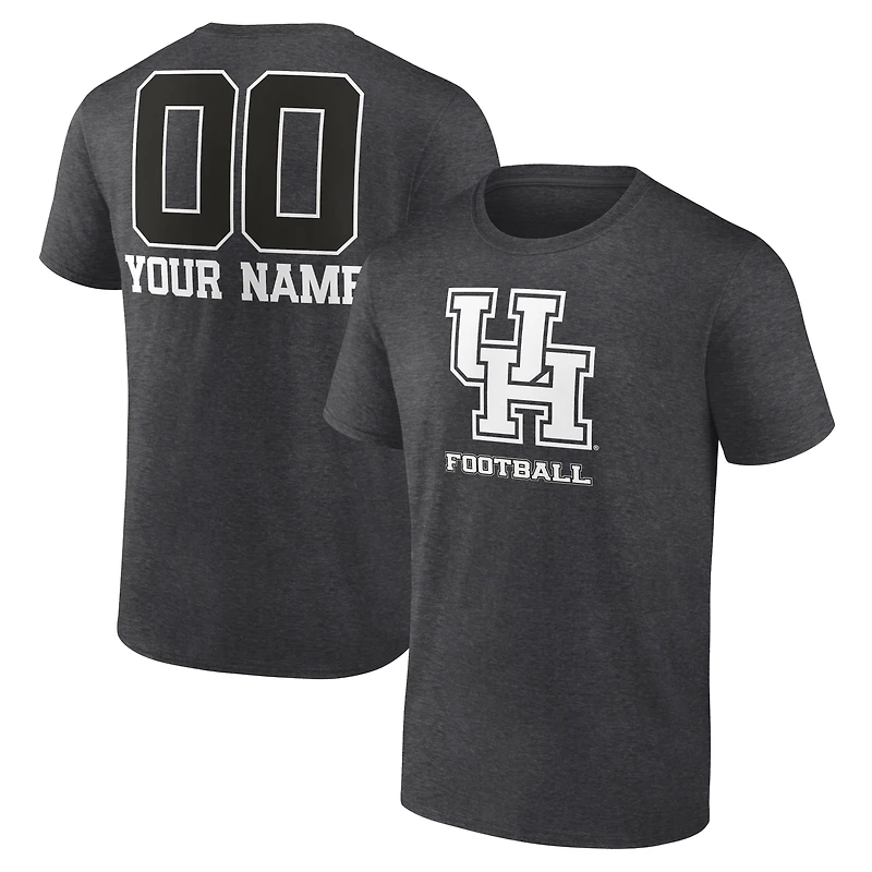 Men's Charcoal Houston Cougars Personalized Name & Number Monochrome T-Shirt