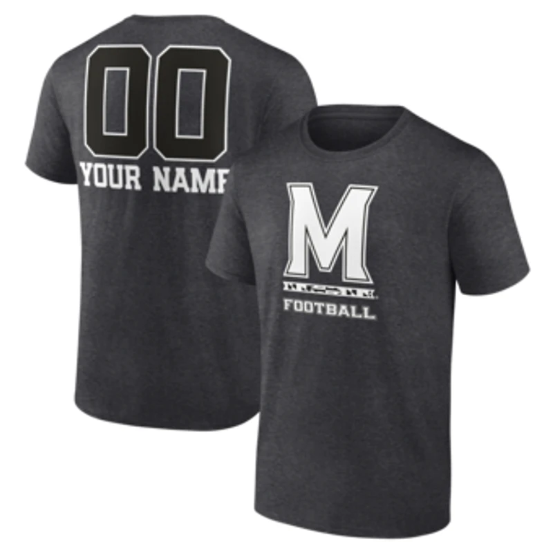 Men's Charcoal Maryland Terrapins Personalized Name & Number Monochrome T-Shirt