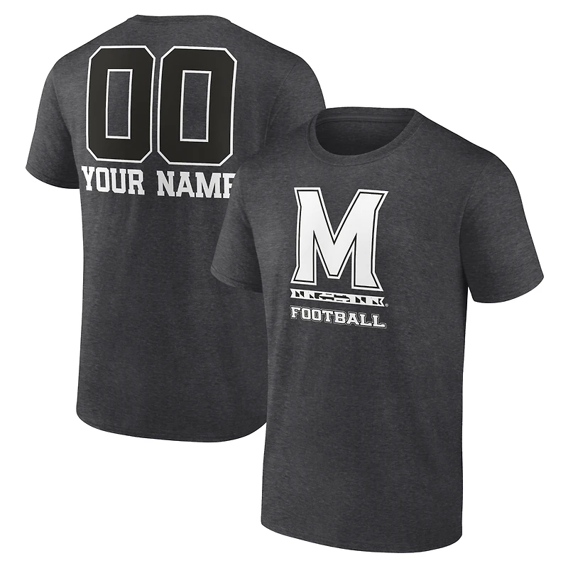 Men's Charcoal Maryland Terrapins Personalized Name & Number Monochrome T-Shirt