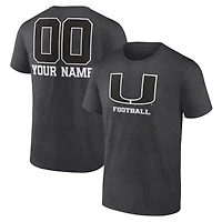 Men's Charcoal Miami Hurricanes Personalized Name & Number Monochrome T-Shirt