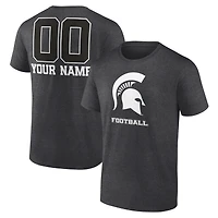 Men's Charcoal Michigan State Spartans Personalized Name & Number Monochrome T-Shirt