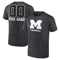Men's Charcoal Michigan Wolverines Personalized Name & Number Monochrome T-Shirt