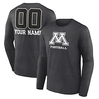 Men's Charcoal Minnesota Golden Gophers Personalized Name & Number Monochrome Long Sleeve T-Shirt