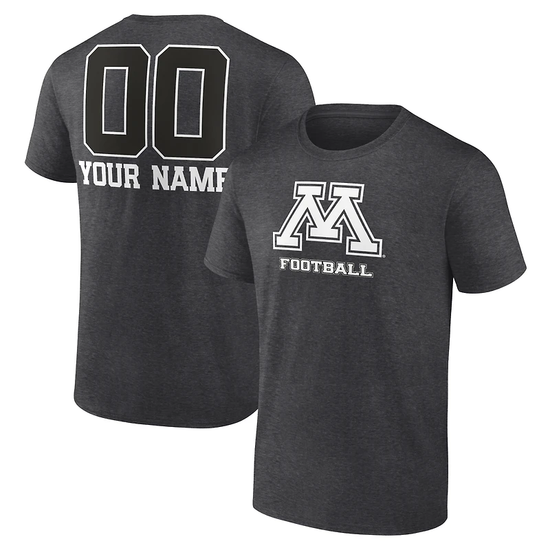 Men's Charcoal Minnesota Golden Gophers Personalized Name & Number Monochrome T-Shirt