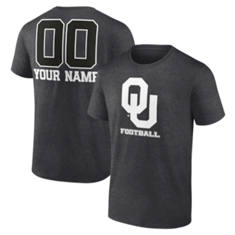 Men's Charcoal Oklahoma Sooners Personalized Name & Number Monochrome T-Shirt