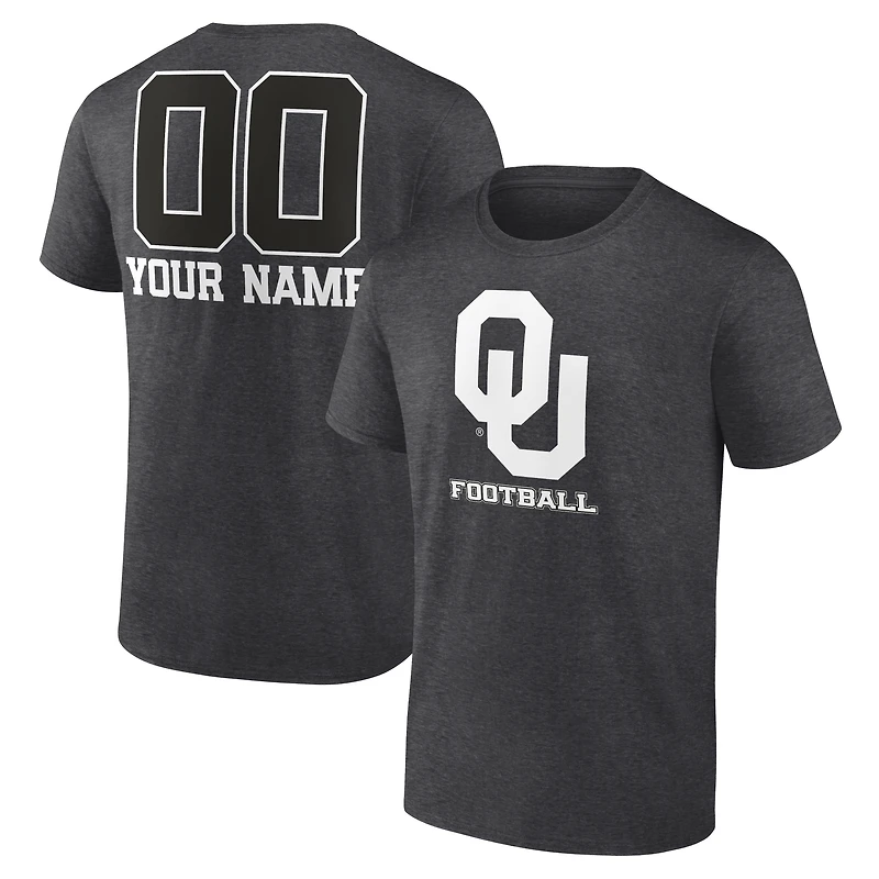 Men's Charcoal Oklahoma Sooners Personalized Name & Number Monochrome T-Shirt