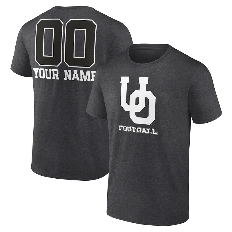 Men's Charcoal Oregon Ducks Personalized Name & Number Monochrome T-Shirt