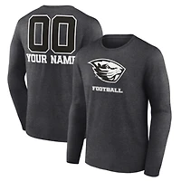 Men's Charcoal Oregon State Beavers Personalized Name & Number Monochrome Long Sleeve T-Shirt
