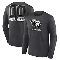 Men's Charcoal Oregon State Beavers Personalized Name & Number Monochrome Long Sleeve T-Shirt