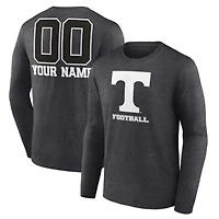 Men's Charcoal Tennessee Volunteers Personalized Name & Number Monochrome Long Sleeve T-Shirt