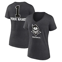 Women's Charcoal UCF Knights Personalized Any Name Monochrome V-Neck T-Shirt