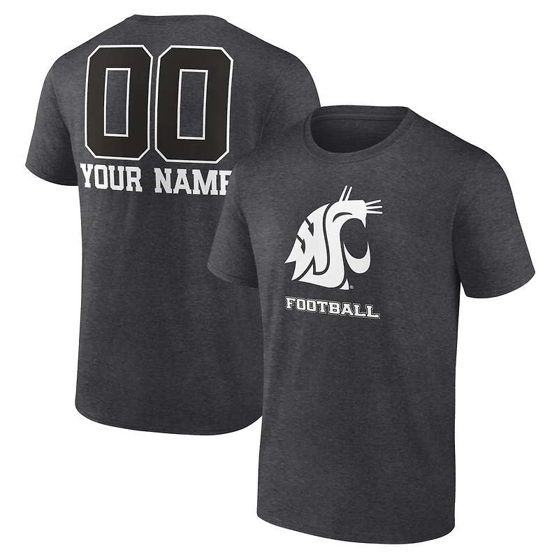 Men's Charcoal Washington State Cougars Personalized Name & Number Monochrome T-Shirt