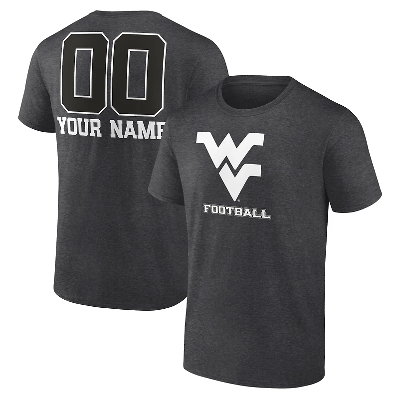 Men's Charcoal West Virginia Mountaineers Personalized Name & Number Monochrome T-Shirt