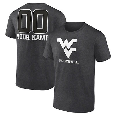 Men's Charcoal West Virginia Mountaineers Personalized Name & Number Monochrome T-Shirt