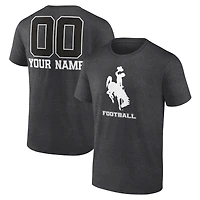 Men's Charcoal Wyoming Cowboys Personalized Name & Number Monochrome T-Shirt
