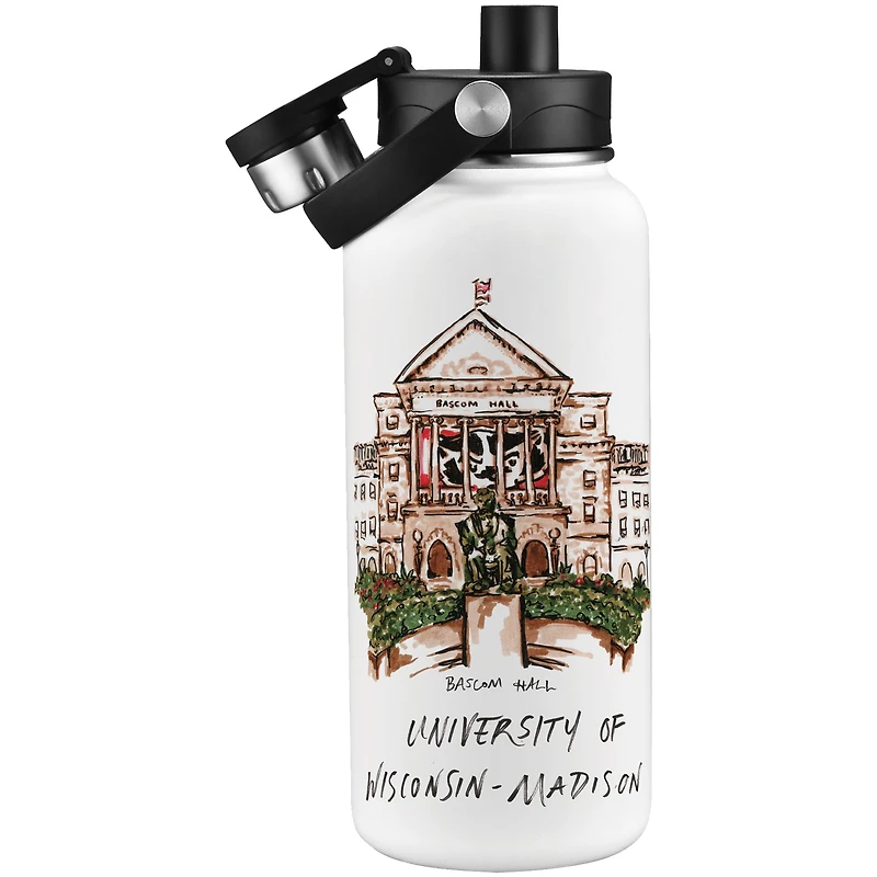 Wisconsin Badgers Laura Wilcox Watercolors 34oz. Water Bottle