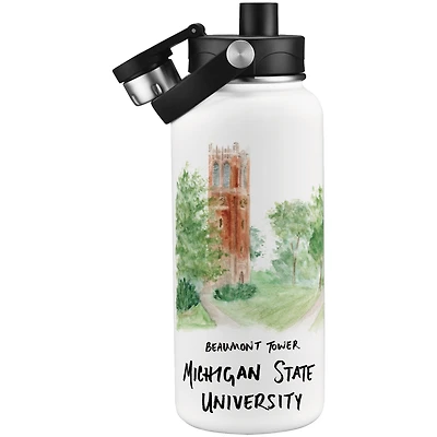 Michigan State Spartans Laura Wilcox Watercolors 34oz. Water Bottle