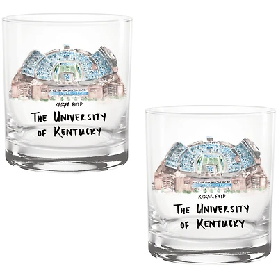 Kentucky Wildcats Laura Wilcox Watercolors 14oz Rocks Glass 2-Pack