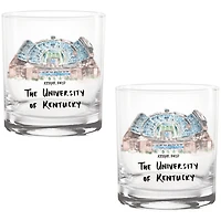 Kentucky Wildcats Laura Wilcox Watercolors 14oz Rocks Glass 2-Pack