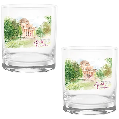 South Carolina Gamecocks Laura Wilcox Watercolors 14oz Rocks Glass 2-Pack