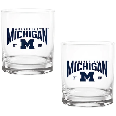 Michigan Wolverines Two-Pack 14oz. Established Rocks Glass Set