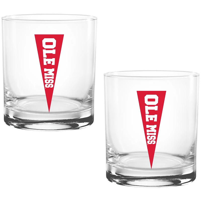 Ole Miss Rebels Two Pack 14oz. Vault Sketch Rocks Glass Set