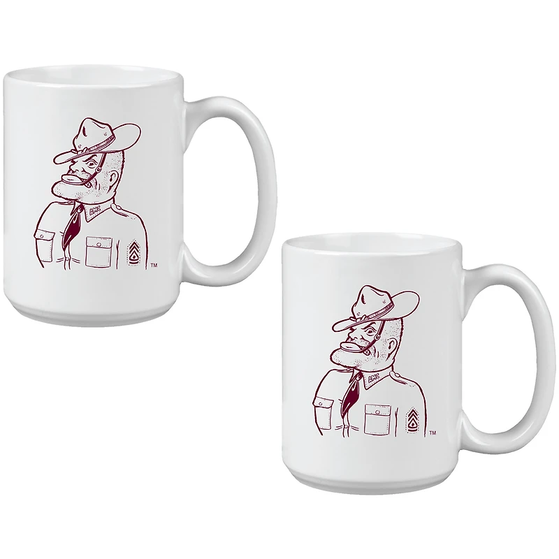 Texas A&M Aggies Two Pack 15oz. Vault Sketch Ceramic Mug Set