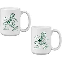 Miami Hurricanes Vintage Sketch 15oz 2-Pack Mug Set