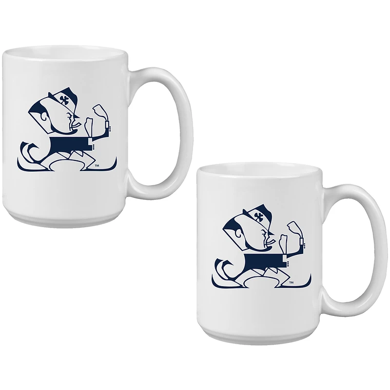 Notre Dame Fighting Irish Vintage Sketch 15oz 2-Pack Mug Set