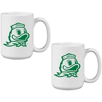Oregon Ducks Vintage Sketch 15oz 2-Pack Mug Set