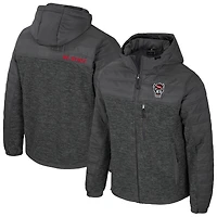 Men's Colosseum Charcoal NC State Wolfpack Nightman Full-Zip Hoodie Puffer Jacket