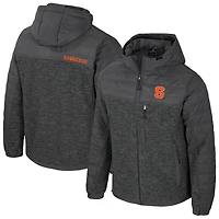Men's Colosseum Charcoal Syracuse Orange Nightman Full-Zip Hoodie Puffer Jacket