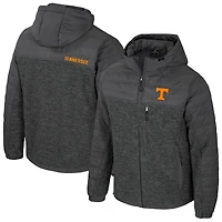 Men's Colosseum Charcoal Tennessee Volunteers Nightman Full-Zip Hoodie Puffer Jacket