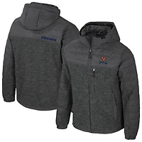 Men's Colosseum Charcoal Virginia Cavaliers Nightman Full-Zip Hoodie Puffer Jacket