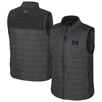 Men's Colosseum Charcoal Michigan Wolverines Nightman Full-Zip Puffer Vest