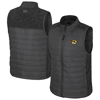 Men's Colosseum Charcoal Missouri Tigers Nightman Full-Zip Puffer Vest