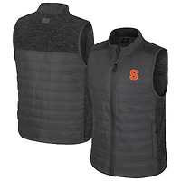 Men's Colosseum Charcoal Syracuse Orange Nightman Full-Zip Puffer Vest