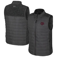 Men's Colosseum Charcoal Texas A&M Aggies Nightman Full-Zip Puffer Vest