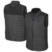 Men's Colosseum Charcoal Navy Midshipmen Nightman Full-Zip Puffer Vest